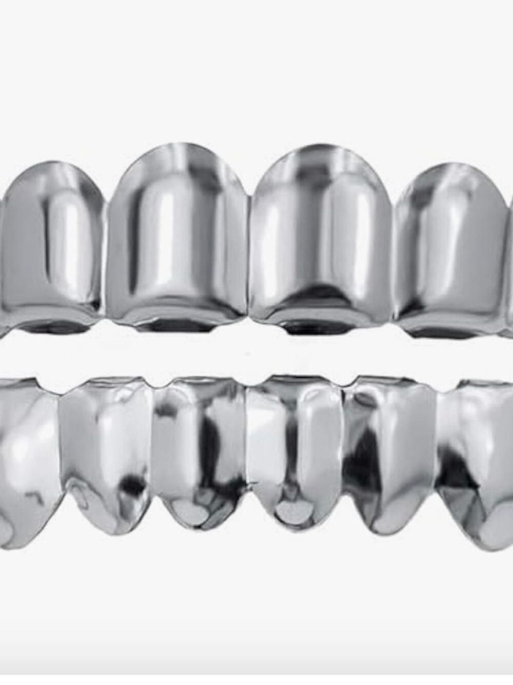 Chrome Dental Grillz Full Upper and Lower Set